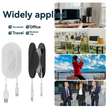 2PCS Universal Acrylic Adhesive USB Cable Winder Organizer Cord Holder Multipurpose Fit for 1 Meter Cable Transparent