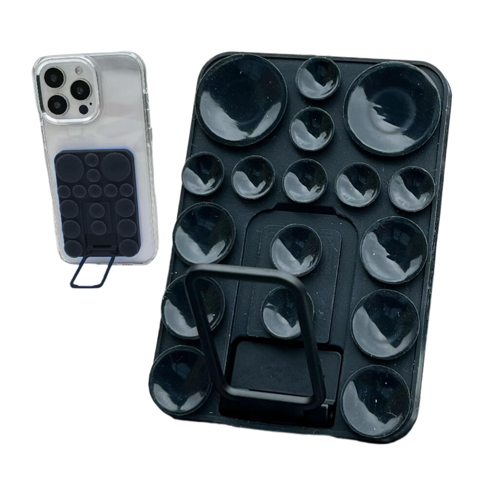Silicone Phone Stand With Strong Suction Grip, Portable Adhesive Holder For Desk And Office Black 9073542367598