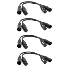 4X XLR Macho de 3 Pinos para XLR Fêmea de 5 Pinos e XLR Fêmea de 3 Pinos para XLR Macho de 5 Pinos Cabo de áudio, para Microfone DMX Luz de Palco