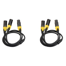 2X XLR-Splitterkabel, 3-Pins XLR-Vrouwelijk Naar Dubbele XLR-Mannelijk Audiokabel Y-Kabel Gebalanceerde Microfoonsplitterkabel Audio-Adapter