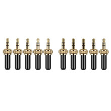 10 Pcs 3.5mm Plugs Conector de Metal 3.5mm Screw Lock Stereo Jack Plug com Rosca Interna M6