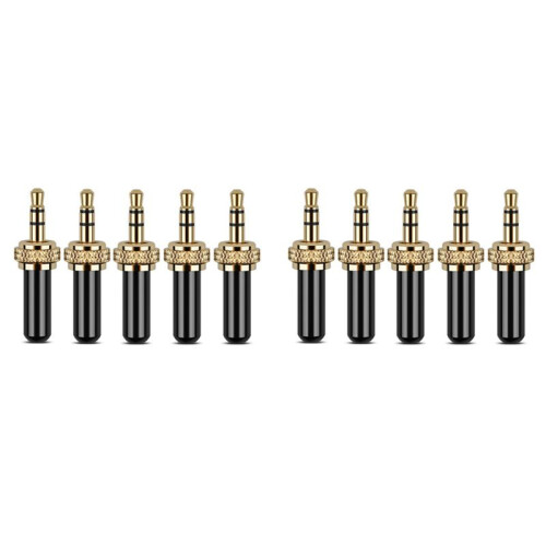 10 Pcs 3.5mm Plugs Conector de Metal  3.5mm Screw Lock Stereo Jack Plug com Rosca Interna M6 1