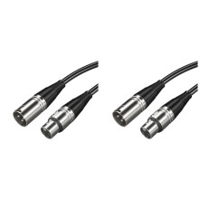 2X 3 Pin XLR -Vrouw Microfoon Kabel XLR Audio Kabel Gitaar Mixer Luidspreker Patch Panel 1.5 Meter