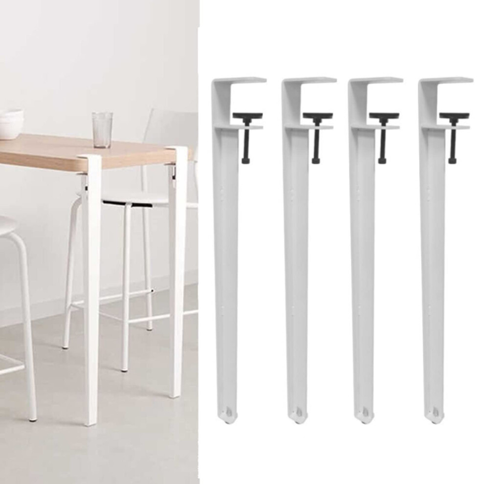 Metal Table Legs Fshape Adjustable Height 76Cm White Rustresistant Iron Nodrill Diy Bar Support 9092120872613