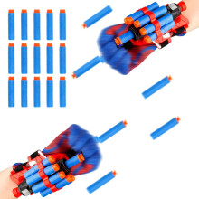 2 Pack Spider Web Shooters with Dual Wrist Launchers, Kids Cosplay Gloves, 30 Soft Darts Included