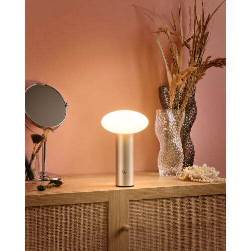 Beliani Wireless LED Table Lamp BUAYAN with Dimmer Metal Gold 1