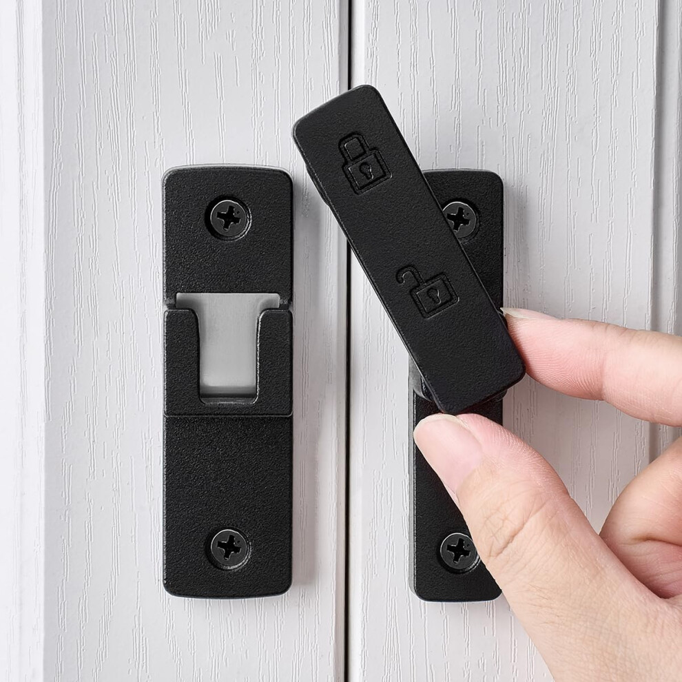 Matte Black Barn Door Lock With 180 Gate Latch, Zinc Alloy, Enhanced Security For Wooden Doors 9092120872903