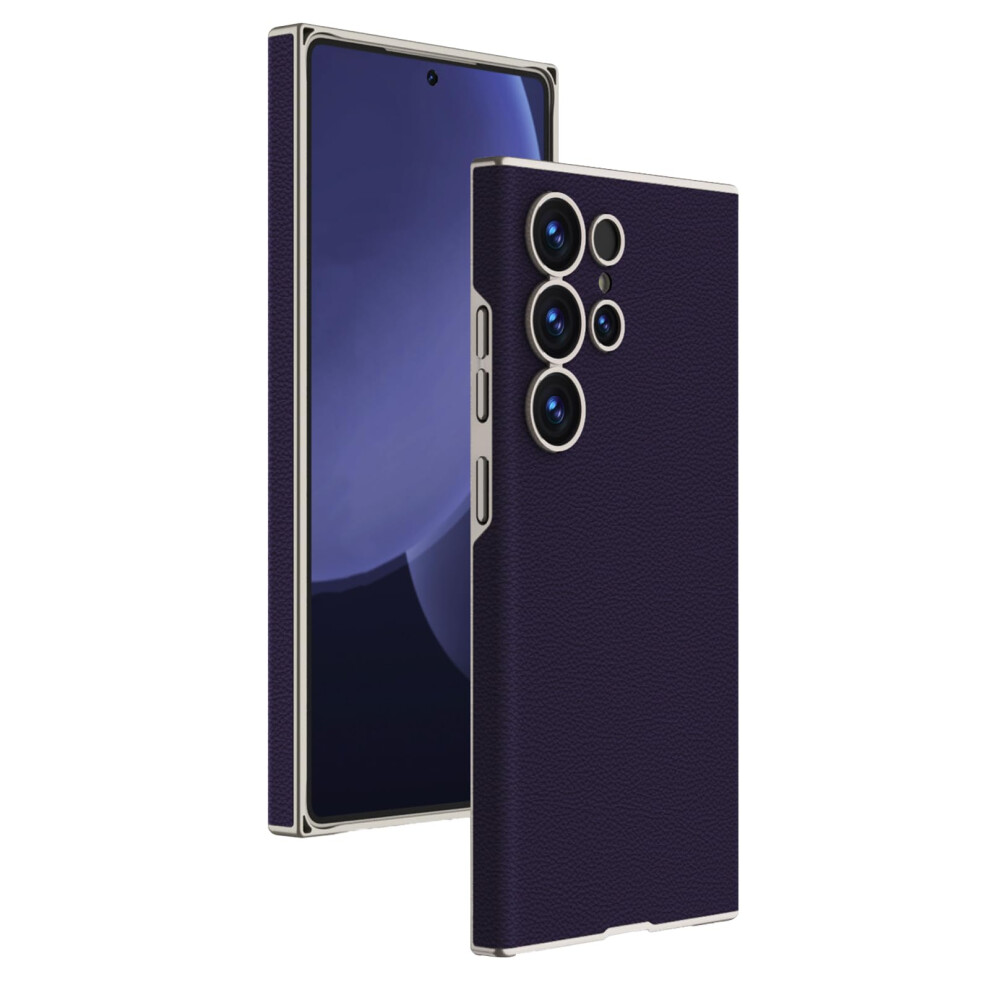 Leather Shockproof Slim Case With Allinclusive Lens Protection For Samsung Galaxy S25 Ultra Purple 9169991083544