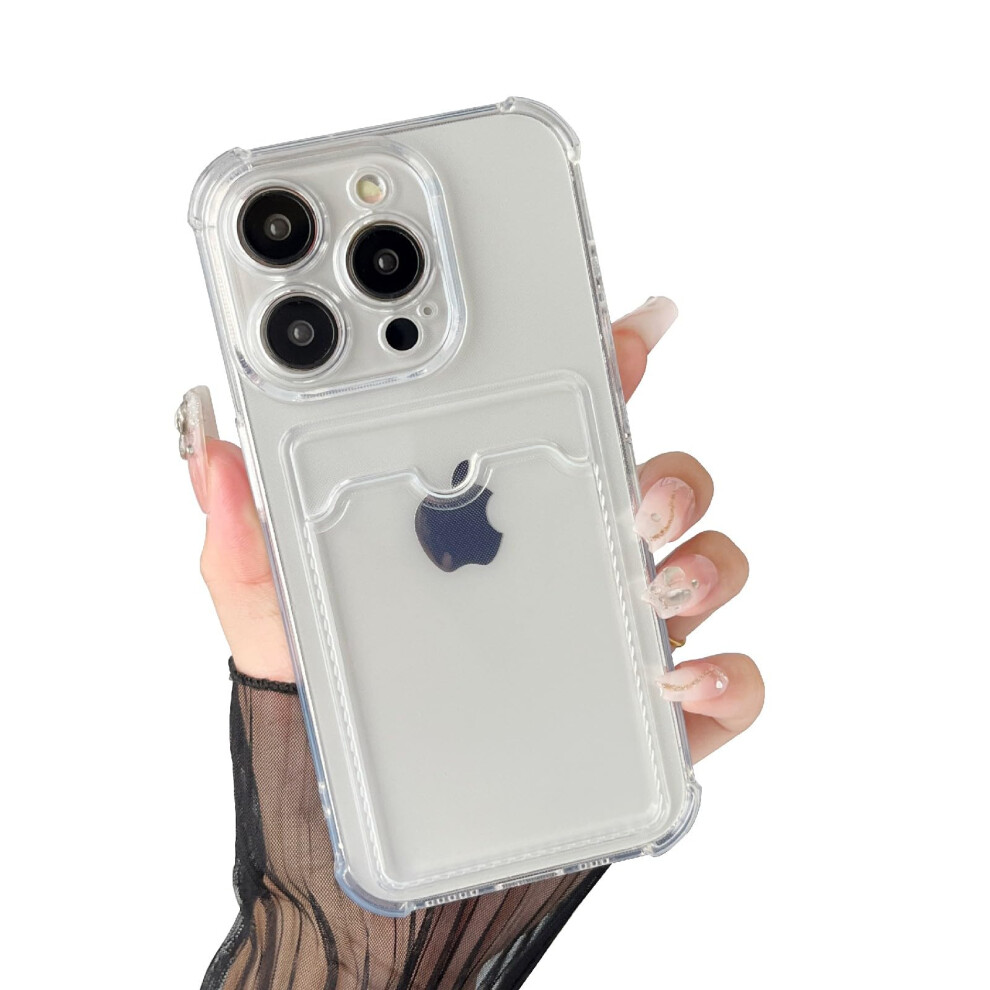 Clear Case For Iphone 14 Pro With Card Holder, Slim Shockproof Tpu And Reinforced Corner Protection 9169991091693