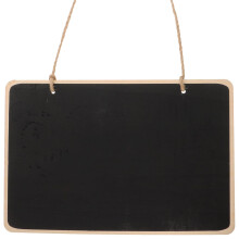 Hanging Chalkboard Sign Double Sided Reusable Erasable Board for Wedding Party Cafe 30x20cm Black