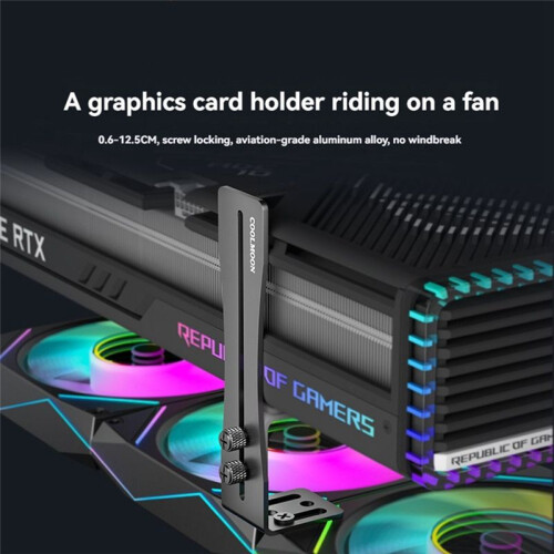 COOLMOON Aluminum GPU Brace Adjustable  Card GPU Holder for Vertical GPU in PC Case Universal White 2
