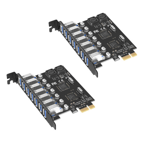 2X USB 3.0 PCI-E Expansion Card Adapter 7  Hub Adapter External Controller PCI-E Extender PCI Express Card