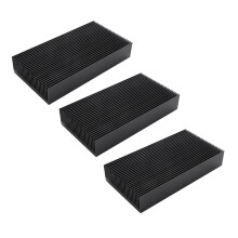 3X Durevole Dissipatore di Calore Nel Alluminio Argento Radiante 80X27X150MM per Chip del Radiatore Elettrico Un Transistor di Potenza Un LED