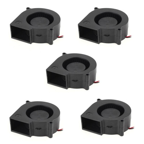 5 Pezzi 75mm x 30mm 2Pin  12V Brushless Ventilatore Ventola di Raffreddamento per Computer PC Nero