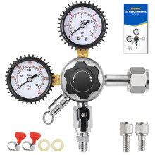 CO2 Kegerator Regulator Dual Stage with Accurate Gauges CGA320 Tank Fitting for Draft Beer