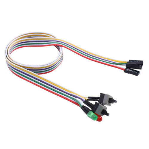 4X Caixa Do PC Vermelho Verde Lâmpada LED ATX Fonte de AlimentaçãO Reset HDD  Lead 20 Polegadas 1