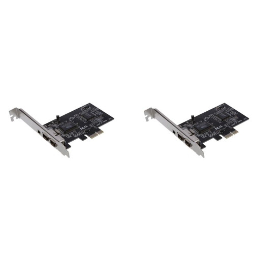 2X PCI Express X1 PCI-E Scheda Controller IEEE1394 FireWire 1394A 3 Porta per Desktop