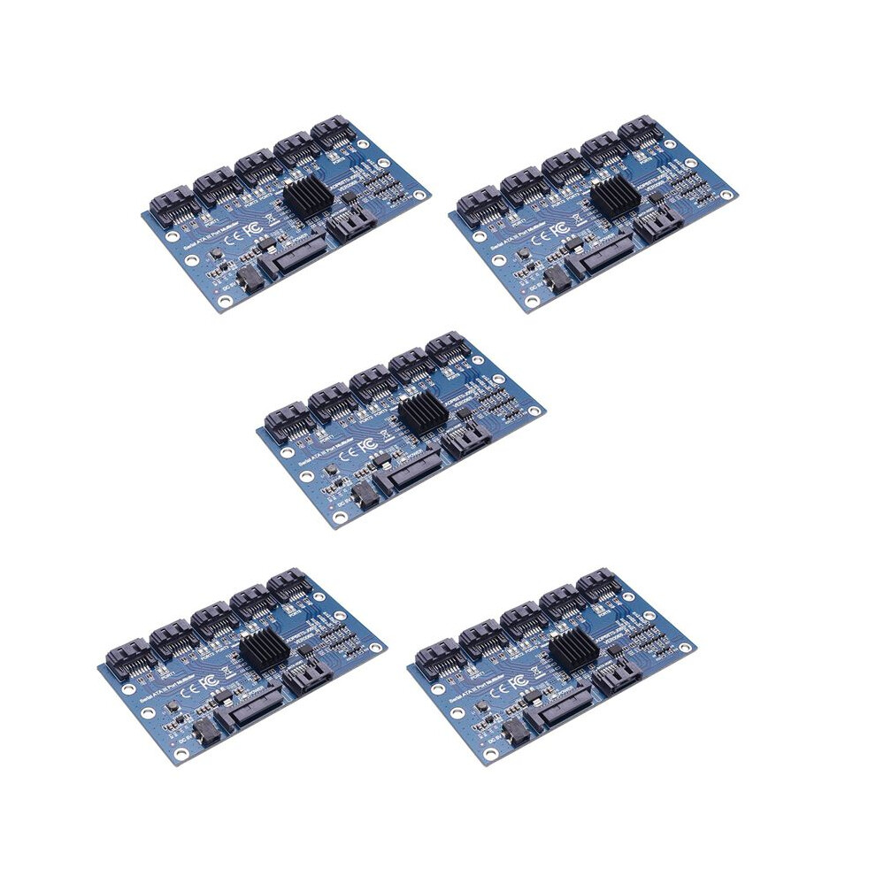 5X Controller Card Motherboard Expansion Card 1 To 5 Port Sata3.0 6Gbps Multiplier Port Riser Card Adapter 6134130653233