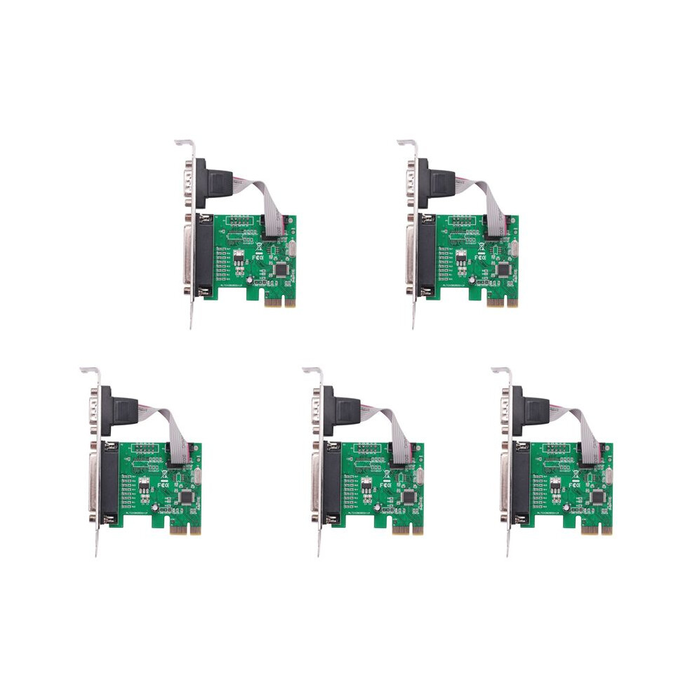 5X Rs232 -232 Serial Port Com & Db25 Printer Parallel Port Lpt To Pci-E Pci Express Card Adapter Converter 4713532275025