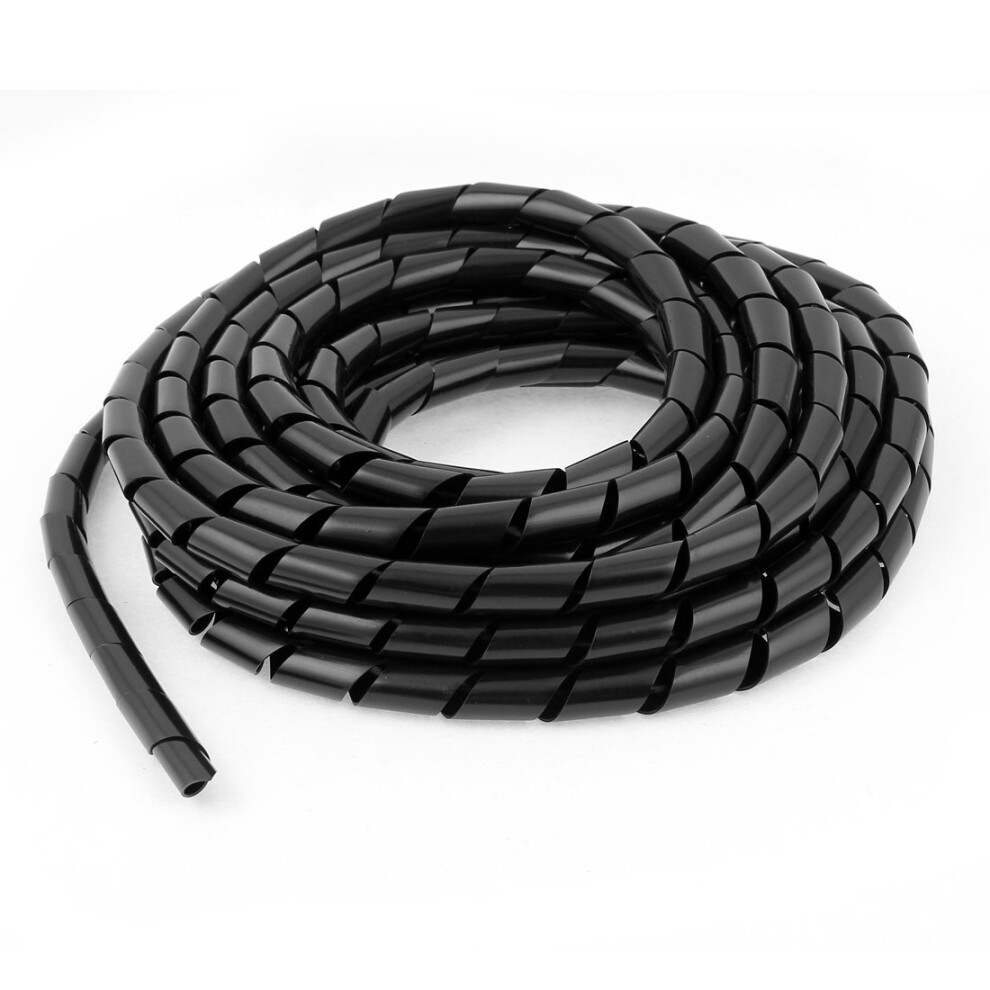 12Mm Black Spiral Cable Management Sleeve For Tv And Pc, Flexible Durable Cable Organizer 6.5M 9169991136639