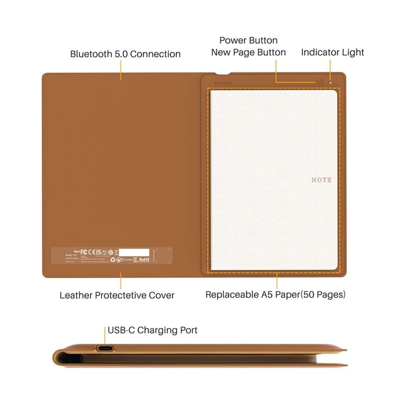 HUION Note Digital Notebook Drawing Tablet with Battery-Free Pen ...