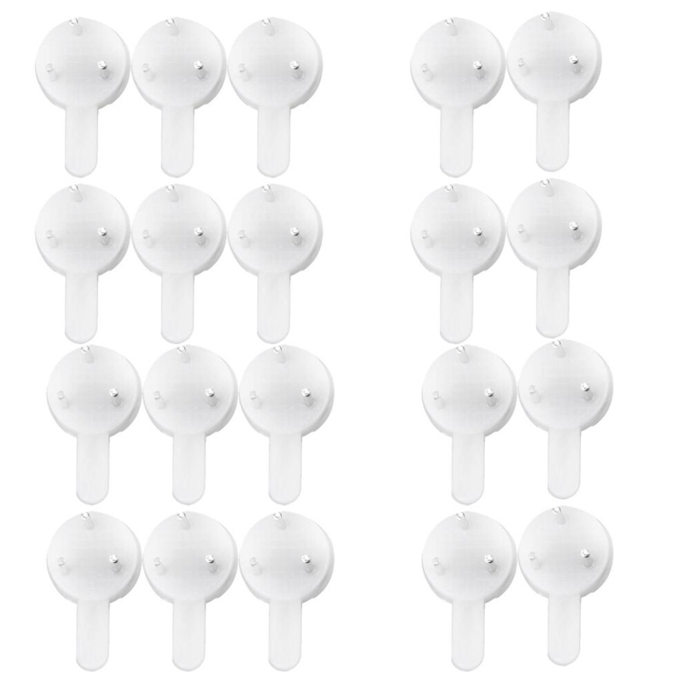 20Pcs Plastic Hard Wall Picture Frame Hanging Hooks Hangers White 6902696611796