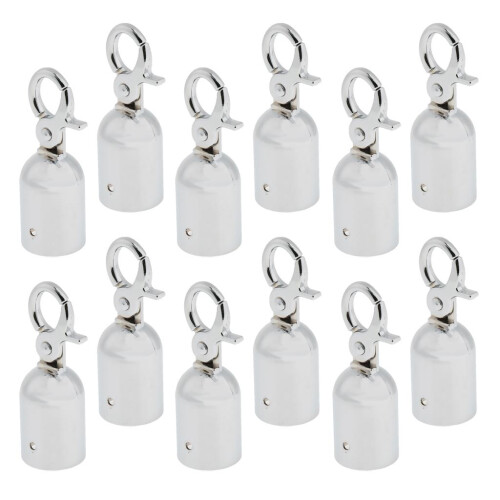 Rope Barrier End Stopper Cord End Caps with Hook 2.5cm Silver 1