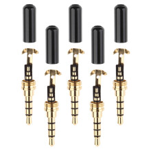 5 Pieces Universal DIY 3.5mm Audio Jack Plug Male Head for Earphone He