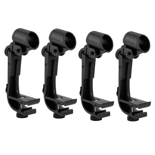 4Pcs Anti Shake Adjustable Height Clip-on Drum Mount Microphone Clamp 1