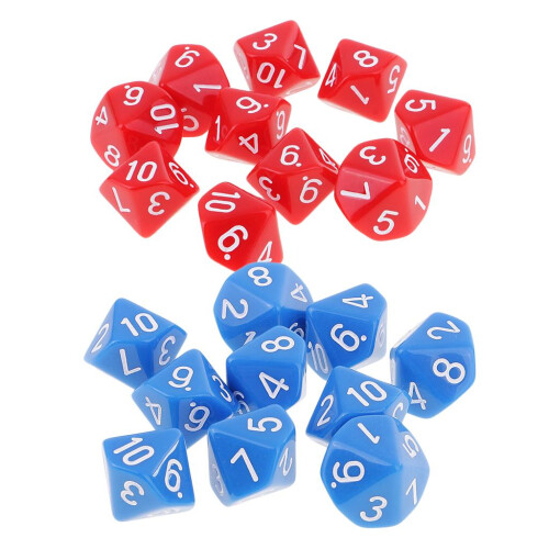 20 Pieces 10 Sided Dices D10 Polyhedral Dice for Dungeons and Dragons 1
