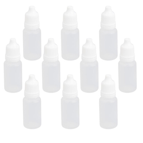 10x Empty Squeezable Dropper Bottle Screw Cap for Eye Drops Lab Liquid