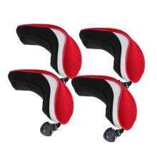 4 Pieces Golf Hybrid UT Club Head Cover Headcover with Number Tag Red