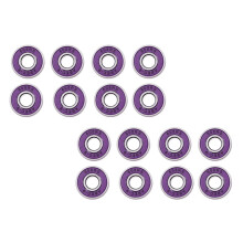 16 Pack of Frictionless Abec 9 Skateboard Roller Skate Bearings Purple
