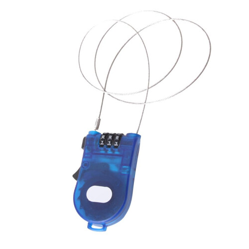 Retractable Combination Code Steel Cable Lock Security Padlock Blue 2