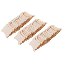 60pcs Bone Shape Wood Thread Floss Bobbins Ribbon Twine Reel Organizer