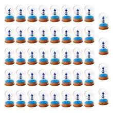 50x Mini Clear Glass Cover Dome Cloche with Cork Base Table Decor 10x6