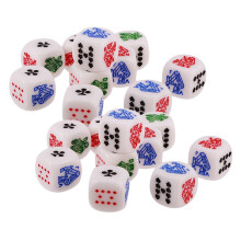 Pack of 20pcs 12mm Six Sided Poker Dice for Casino Poker Card Game Fav