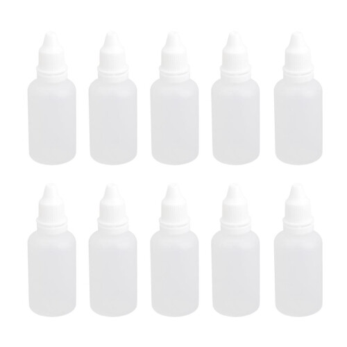 10x Empty Squeezable Dropper Bottle Screw Cap for Eye Drops Lab Liquid 1