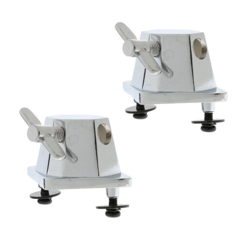 2Pcs Chrome Floor Tom Leg Mount Bracket Tom Drum Set Replacement Part