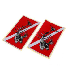 5x2 Pieces Reflective Scuba Diving Diver Kayak Sticker Decal Fish Skel