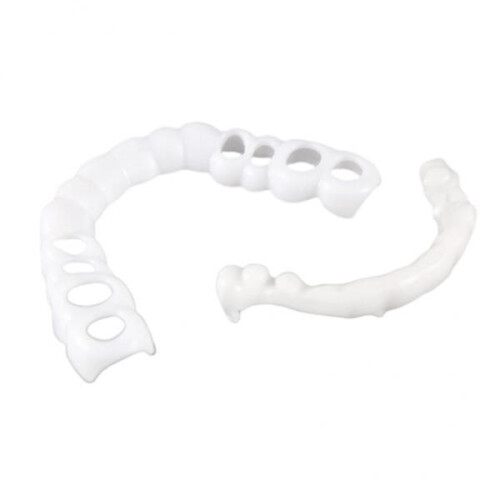 5x1Pair Silicone Upper/Lower False Teeth Dental Veneers Dentures Fake