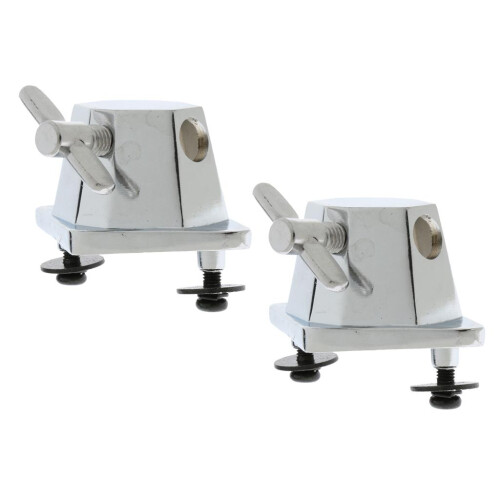 2Pcs Chrome Floor Tom Leg Mount Bracket Tom Drum Set Replacement Part 1