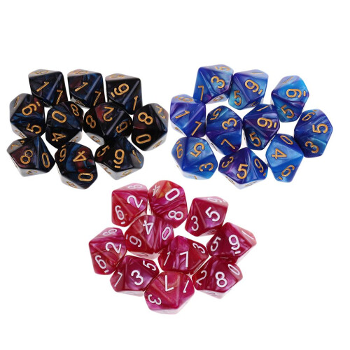30pcs 10 Sided Dice D10 Polyhedral Dice for Dungeons and Dragons Game