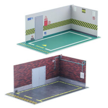 2x 1/24 Car Model Diorama Parking Scenery Model Scenes Green Color Flo
