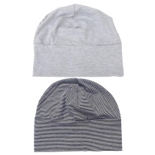 2x Unisex Cotton Soft Night Cap Sleep Eyecover Headcap Grey+BlackWhite