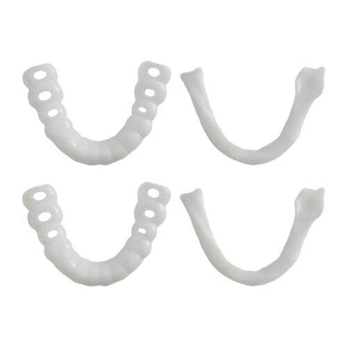 2x Silicone Upper/Lower False Teeth Dental Veneers Dentures Fake Tooth