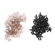 4x100 Pieces Black Plastic Safety Eyes with Backs for Dolls DIY Making