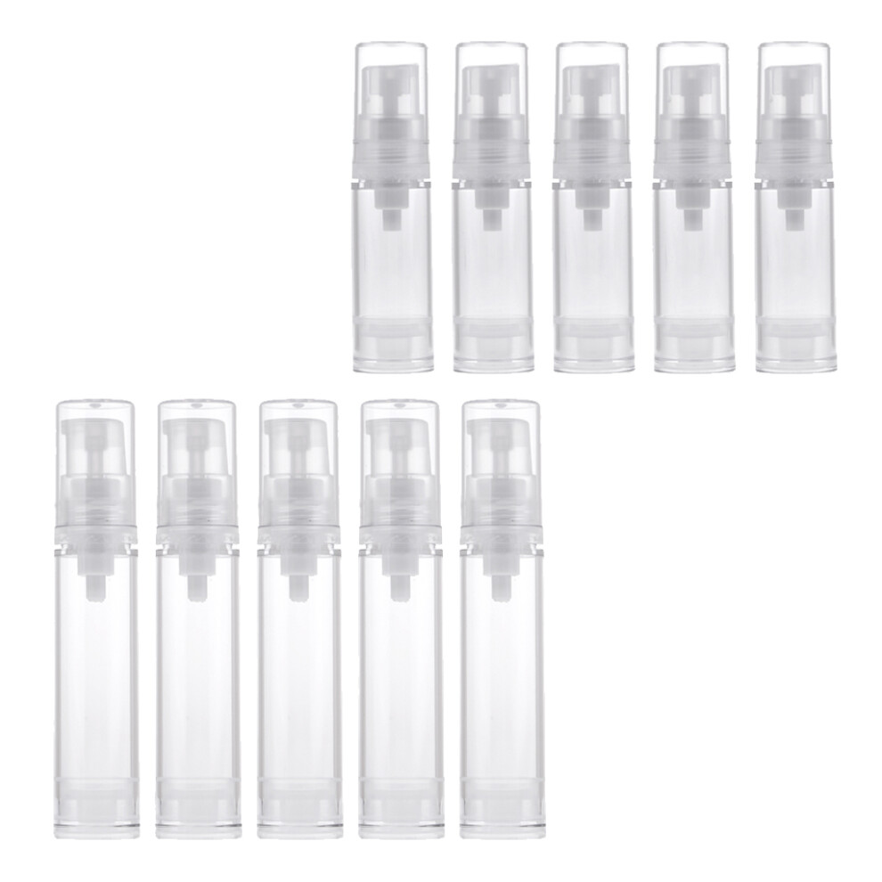 Cream 10X 5Ml/10Ml Empty Refillable Airless Pump Makeup Lotion Bottle