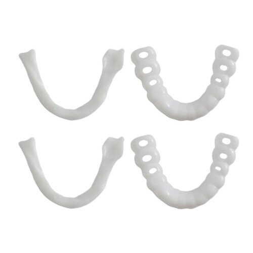2x Silicone Upper/Lower False Teeth Dental Veneers Dentures Fake Tooth 2