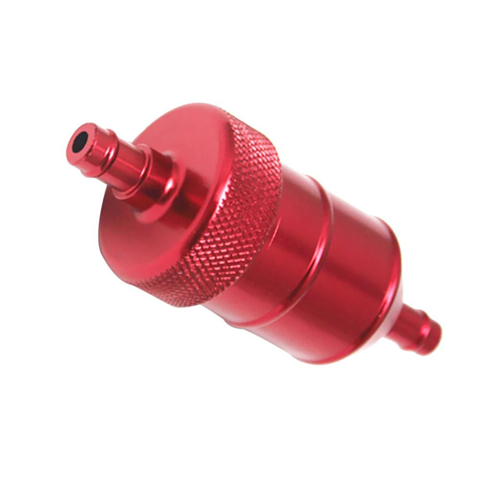 8Mm 5/16" Aluminium Inline Fuel Petrol Diesels Filter Universal Red 6902696584762